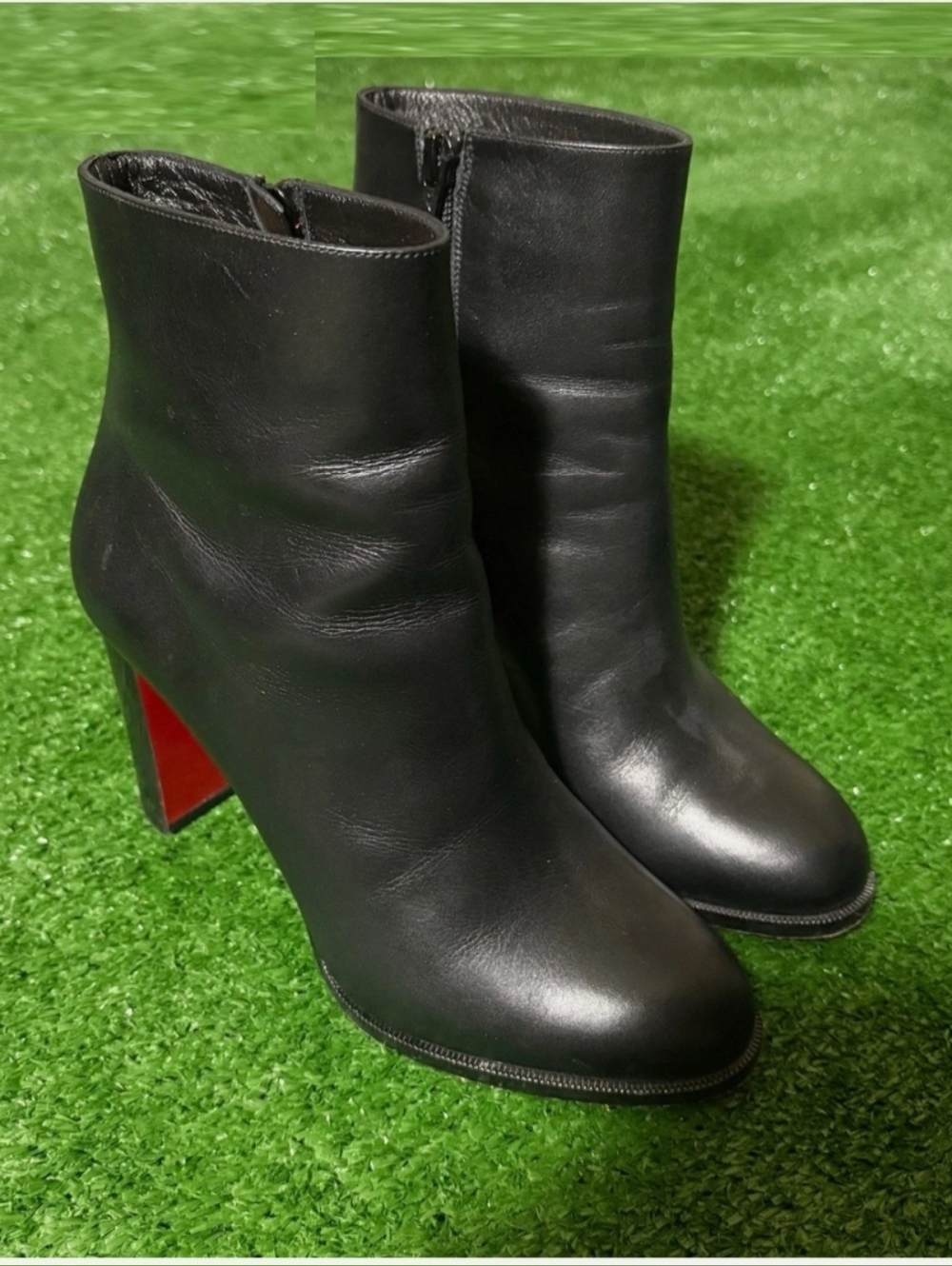 Christian Louboutin black leather ankle boots Size 37.5